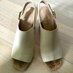 Veronica Beard cork sling backs